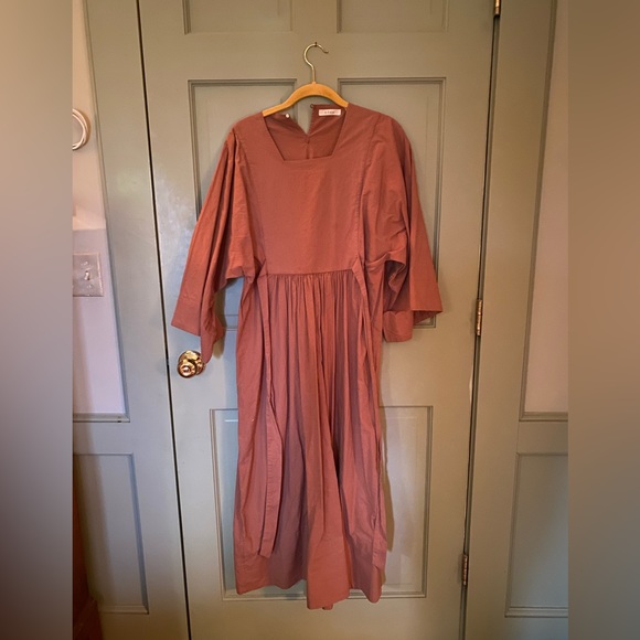 Rare Doen Avignon 100% Cotton Square-Neck Midi Dress, Size Medium - Picture 2 of 5